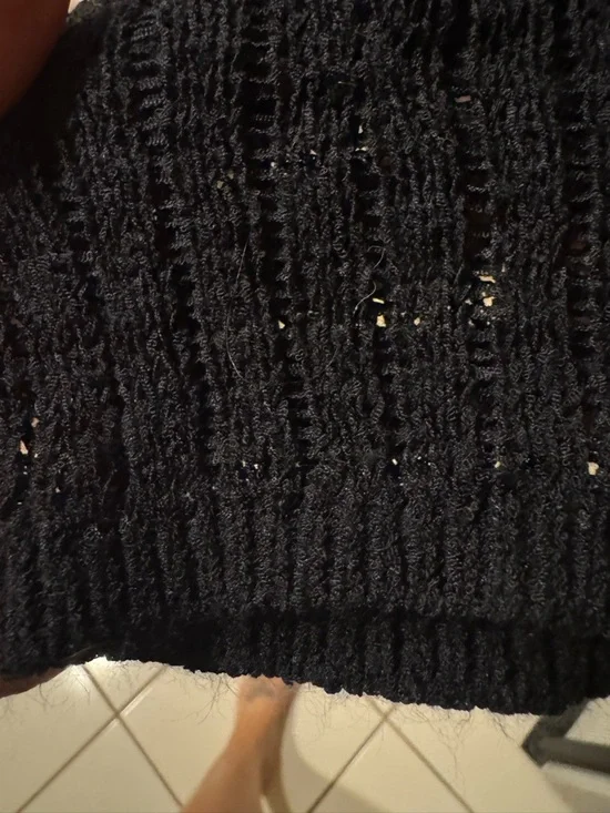 Shade & Shore Black Sheer Knit Top - Picture 3 of 3